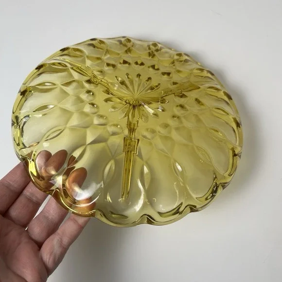 Vintage Fairfield Anchor Hocking 1 divided serving dish 8 3/4" relish  Amber - Picture 4 of 10